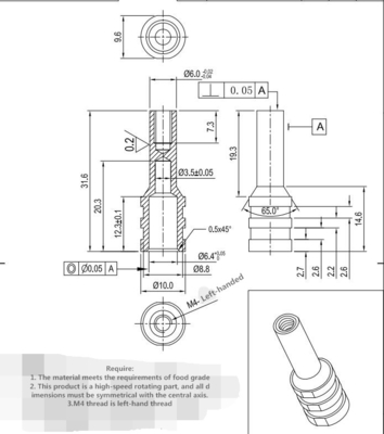 La commande numérique par ordinateur d'électrophorèse tournent les pièces de usinage, le fastenal 6x31.6mm d'écrou de rivet de sortilège