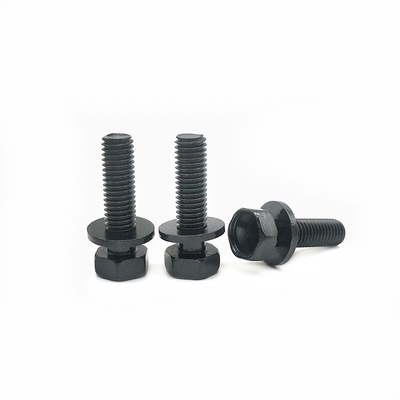 Boulon hexagonal à haute résistance au carbone avec plaquette plate et vis hexagonale combinée en acier