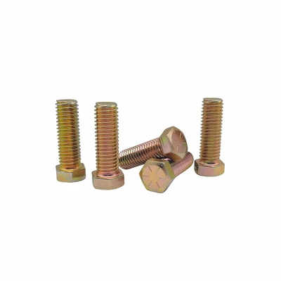 Traitement sur mesure en acier de couleur écologique Zinc extérieur boulon hexagonal galvanisé vis à tête hexagonale à filetage complet