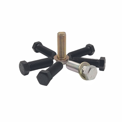 Fabrique en gros de protection de l'environnement couleur zinc hexagone boulon électrophorèse noir hexagone plein vis à dents.