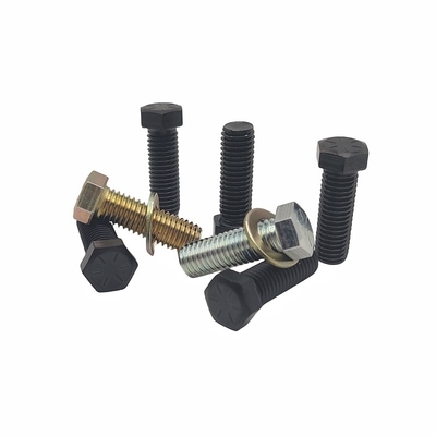 Fabrique en gros de protection de l'environnement couleur zinc hexagone boulon électrophorèse noir hexagone plein vis à dents.
