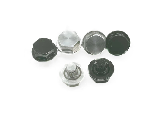 L'équilibre de anodisation modifié noir de natation électrique en aluminium de roue de modèle de CD de rivière de décoration de roue de voiture cloute HEX12.5*13.2