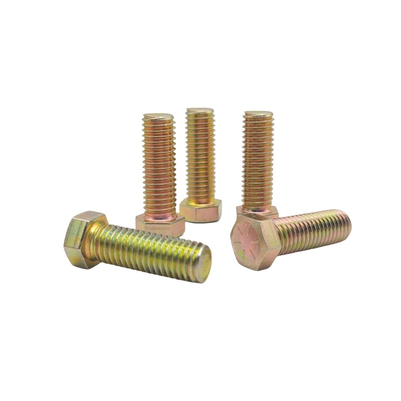 M10*30 Protection de l'environnement Couleur Zinc Externe Hexagonal Boulure Electrophoresis Noir Hexagonal Screw à dents complètes
