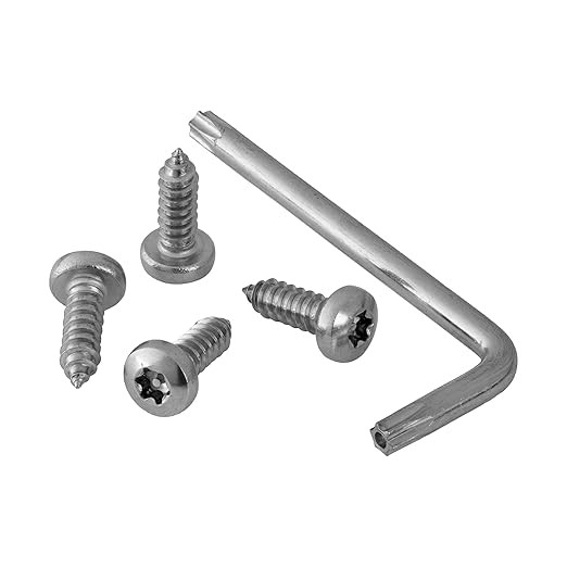 Vis de plaque d'immatriculation anti-vol à l'épreuve de la rouille Étiquette de voiture en acier inoxydable Hardware de montage de plaque M6 1/4 " Vis anti-altération pour le support de cadre avant arrière